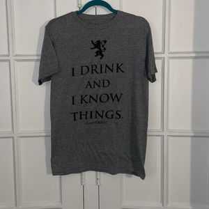Game of Thrones Tyrion Lannister I Drink & I Know Things T-Shirt Medium